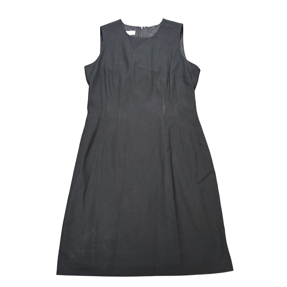 Vintage Rafaella Sleeveless Sheath Dress Women's Size 6 Black Lined Crepe Formal